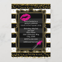 Lábios de batom dourado Confete & Listras Glamour