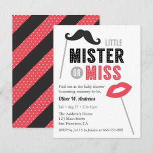 Convites Lábios de bigode promovem Chá de fraldas de revela