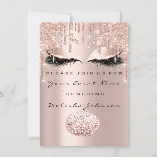 Convites Lábios De Maquiagem Bridal Com 16º Drips Glitter