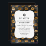 Convites Lábios de vidro preto e Dourado Bat Mitzvah<br><div class="desc">Convidado do partido bat mitzvah,  lábios de folha de papel falsa,  projetado para ser rápida e facilmente personalizado de acordo com as suas especificações de evento.</div>