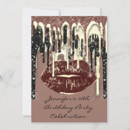 Convites Lábios do partido 16º Beijos Glitter de Chocolate 