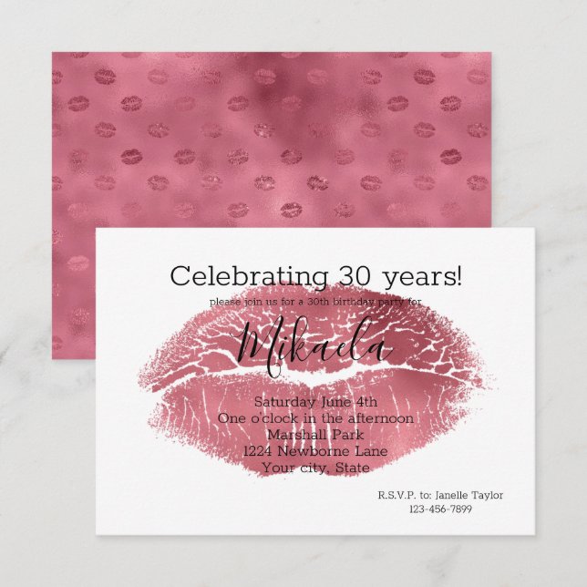 Convites Lábios vermelhos (Frente/Verso)