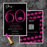 Convites Lábios Vermelhos Mínimos Modernos Ela é 60 Anivers<br><div class="desc">Moderno e crítico, este convite de aniversário declara, "ela tem 60" e combina preto clássico e branco com sotaques de vermelho vivo, com um par lúdico de lábios. É um design mínimo é um design simples e divertido para celebrar o aniversário do marco. A parte traseira retém uma área para...</div>
