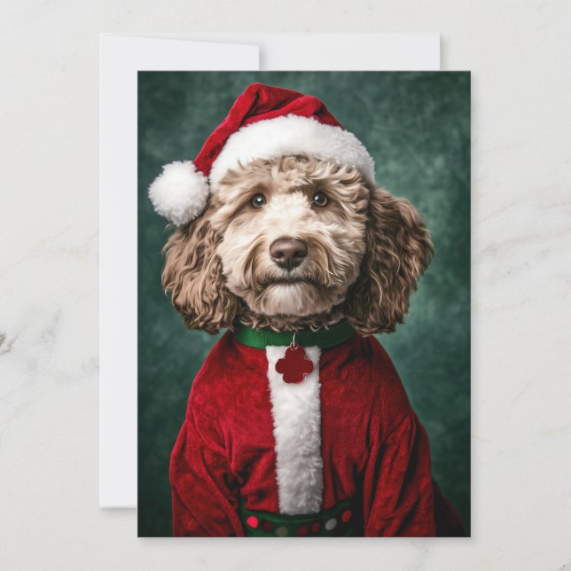 Convites Labradoodle em Festas de Natal Festivas (Frente)