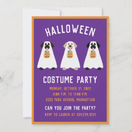 Convites Labrador Retriever Cães Fantasmas do Halloween