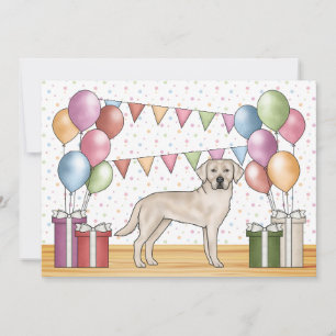 Convites Labrador Retriever Creme Labrador Festa Colorida d