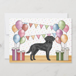 Convites Labrador Retriever Preto Lab Cachorro Colorido Ani