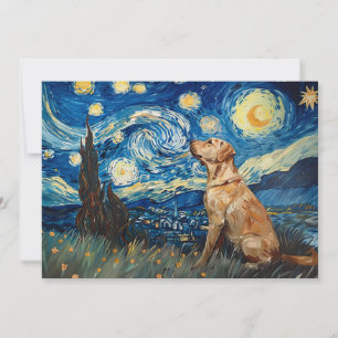 Convites Labrador Retriever Yellow Lab Dog StarNight