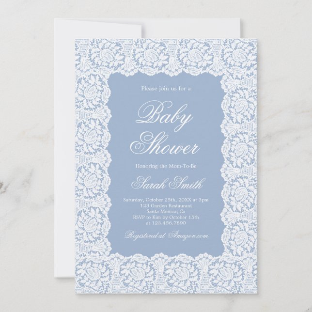 Convites Lace Baby Shower (Frente)