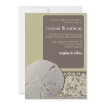 Lace de areia dólar, Casamento de praia de Vintage