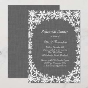 Convites Lace de inverno no Janto de ensaio de linhagem de 