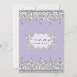 Convites Lace de queda, Lavanda e Cinza - Chá de panela
