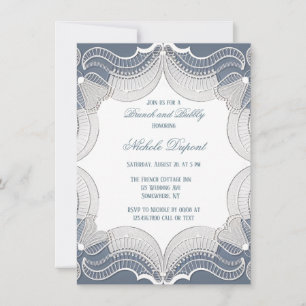 Convites Lace Elegante No Brunch E Bubble Blue Wedch