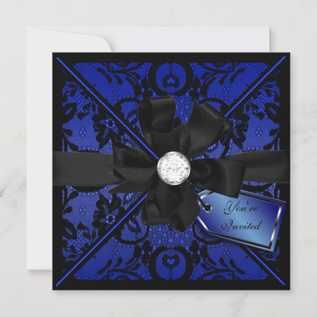 Convites Lace Floral Convide com Arco Diamond (Frente)