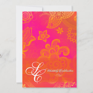 Convites Lace floral laranja de PixDezines