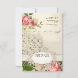 Convites Lace Moderno Vintage Chá Manchado Hortênsia e Rosa