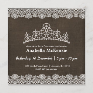 Convites Lace Quinceanera (Brown)