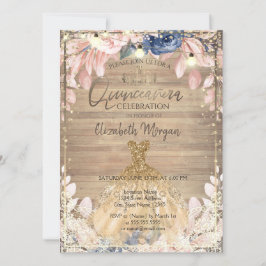 Convites Lace, Tiara, Luzes, Flores De Madeira Vestida Quin