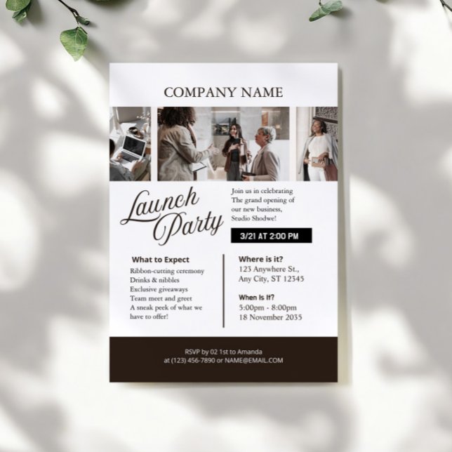 Convites lack and White Professional Company Launch Party (Criador carregado)