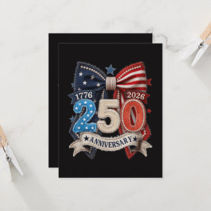 Convites Laço da Bandeira Americana 250º Aniversário Patrio