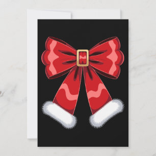 Convites Laço de Cinto do Papai Noel de Natal Vermelho com