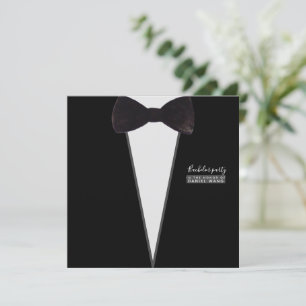 Convites laço de gravata-tuxedo-festa-desenhados à mão para