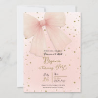 Laço de Tule Rosa Bonito e Confetes Dourados Anive