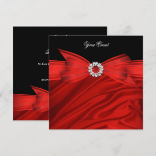Convites Laço Luxuoso Vermelho para Todas as Ocasiões Festa