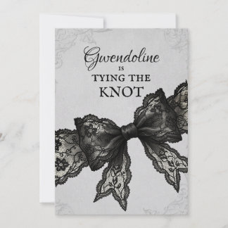 Convites Laço Preto Amarrando O Nó Chá de Noiva