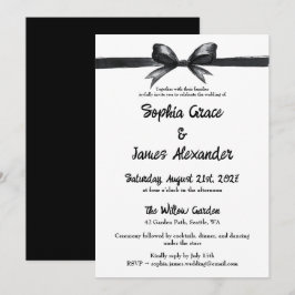 Convites Laço Preto e Branco | Casamento Elegante | Monocro