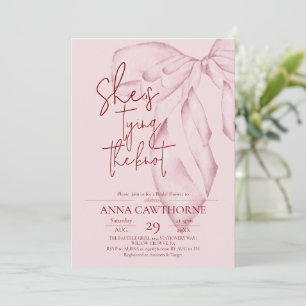 Convites Laço Rosa ⎮Chá de Noiva Moderno e Elegante
