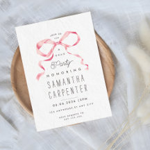 Laço Rosa Coquette Photo Festa de Graduação  Convi