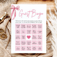 Laço Rosa Encontre o Convidados Bingo Jogo de Chá