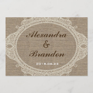 Convites Laço rústico antigo de serapilheira do país