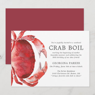 Convites Lado Vermelho   Crab Boil Birthday