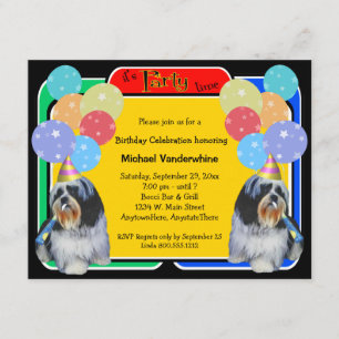 Convites Ladrador do aniversário de Shih Tzu