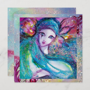 Convites LADY BLUE MASK Elegante Partido Mascarada Veneza