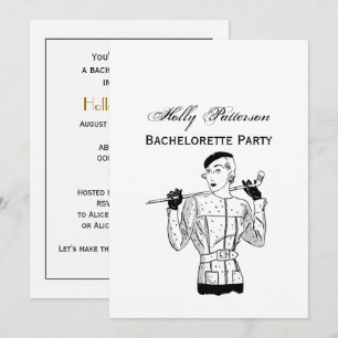 Convites Lady Golfer fascinável dos anos 30 com o Golf Clu