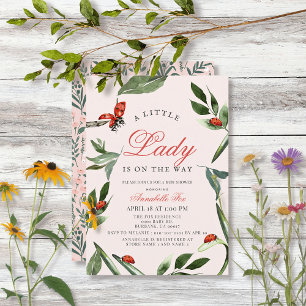 Convites Lady Ladybug e deixa Chá de fraldas de moça