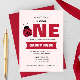Convites Ladybug First Birthday Invitation