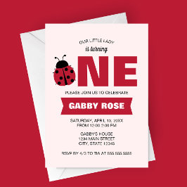 Convites Ladybug First Birthday Invitation