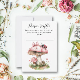 Convites Ladybug Pink Chá de fraldas Fralda Raffle