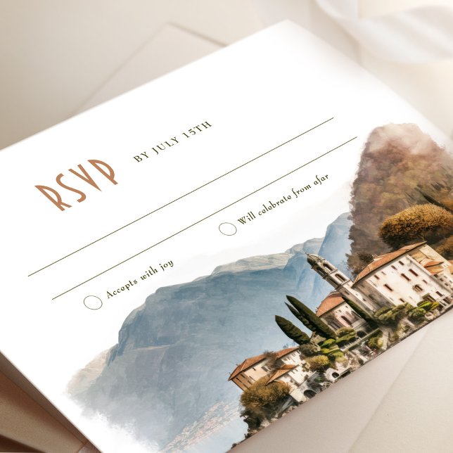 Convites Lago Como Itália RSVP Casamento Inserir Destino (Criador carregado)