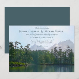 Convites Lago das montanhas Rustic Natureza ama casamento