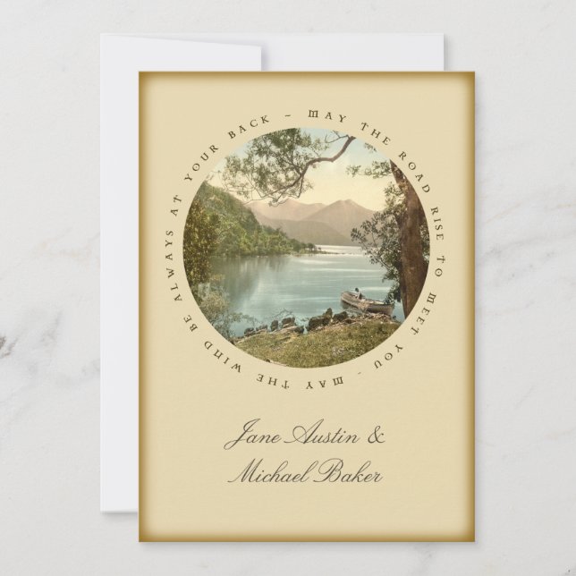 Convites Lago de Casamento Irlandês na Irlanda de Kerry e B (Frente)