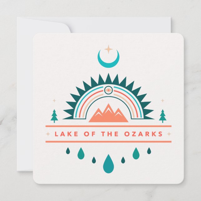 Convites lago de ozarks bóho lua arco-íris (Frente)