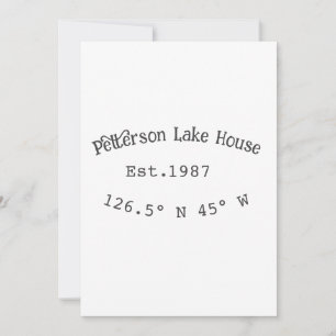 Convites Lago House ets. Data ano em que as coordenadas per