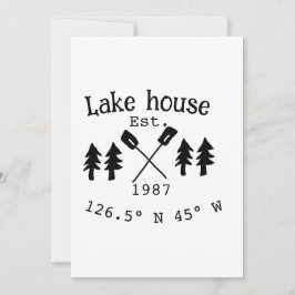 Convites Lago House ets. Data ano em que as coordenadas per