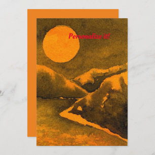 Convites Lago noturno do campo com lua de caçador ou de col