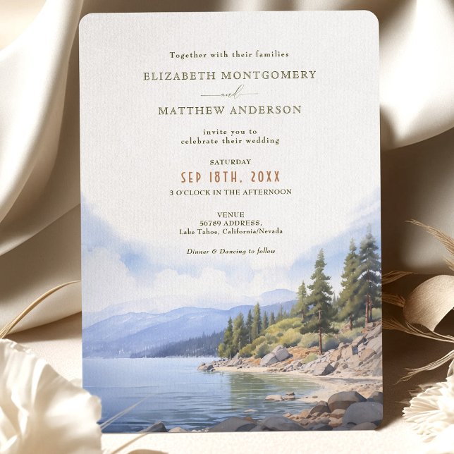 Convites Lago Rustic Mountain Wedding Tahoe (Criador carregado)